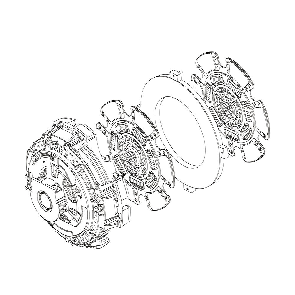 AT Clutches Semi Truck 15.5in Cast Iron Two Plate Clutch Kit JIT Auto Parts Supply Inc