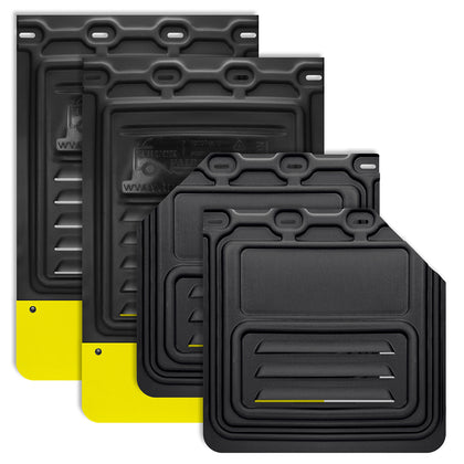 TruckFairings Mud Flaps Set (24 X 24 Cut N 24 X 36 Yellow)