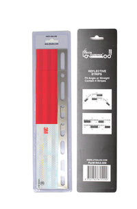 Angled or Straight Alloy 3M Reflective strip 24"x3" For Truck Trailer Mudflap Hanger - 4pcs 1pair