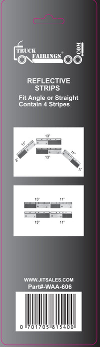 Angled or Straight Alloy 3M Reflective strip 24"x3" For Truck Trailer Mudflap Hanger - 4pcs 1pair