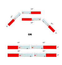 Angled or Straight Alloy 3M Reflective strip 24"x3" For Truck Trailer Mudflap Hanger - 4pcs 1pair