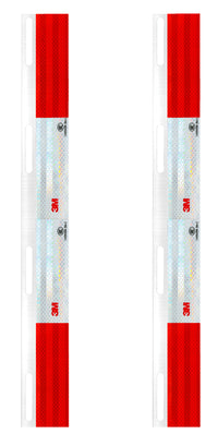 3M Reflective Tape Aluminum Straight Strip 24"x3" For Truck Trailer Mudflap Hanger - 1 Pair